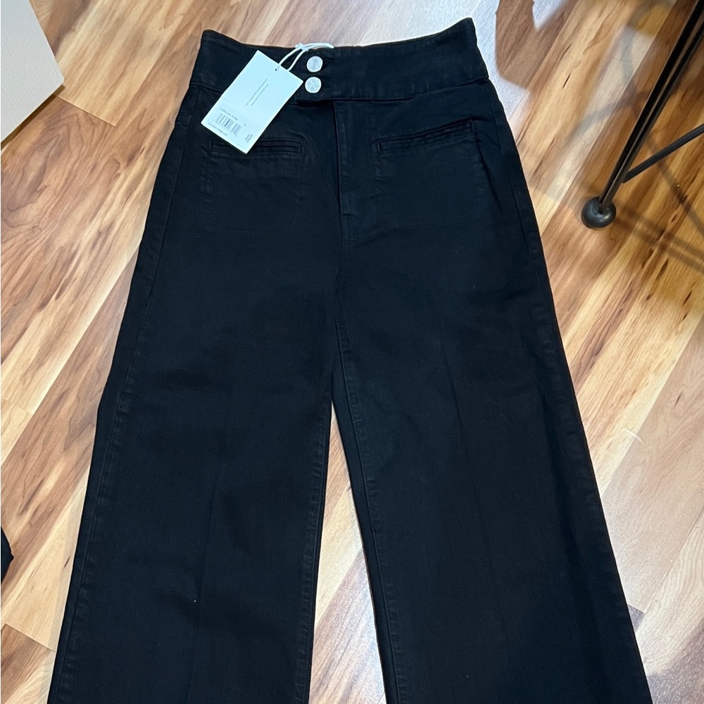 Frame Le Hardy Wide Leg black jeans size 24 NWT